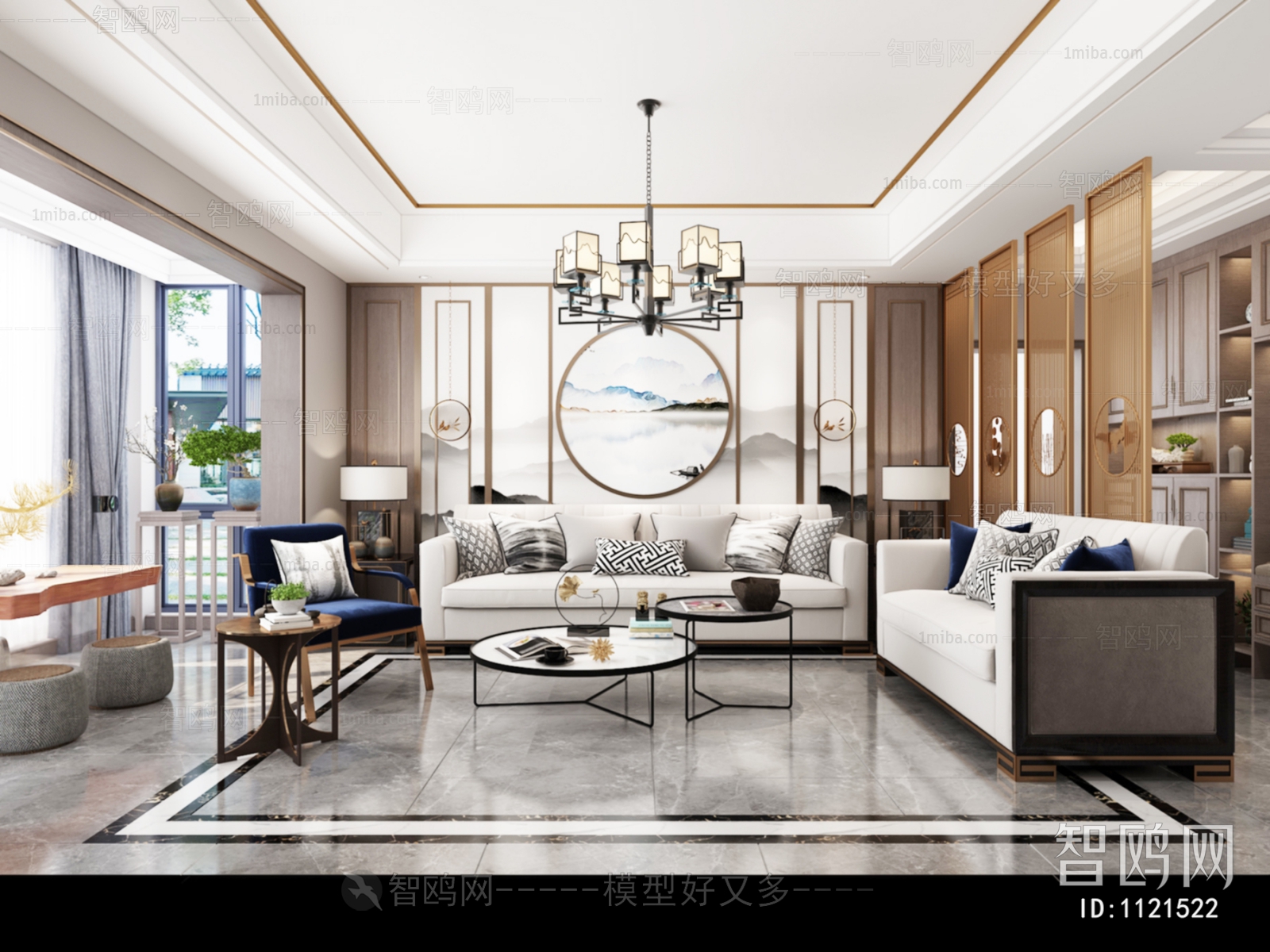 New Chinese Style A Living Room