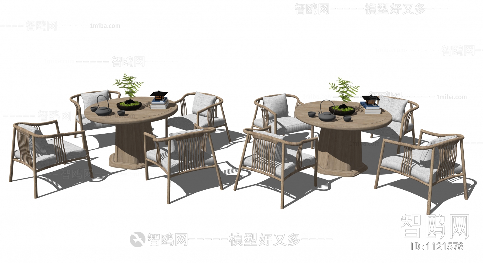 新中式休闲休闲桌椅组合