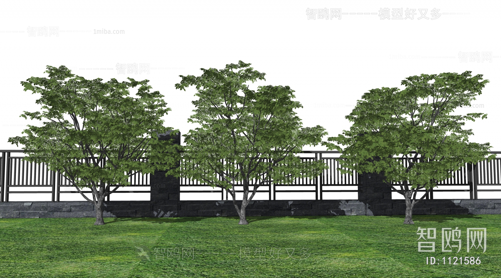 现代景观树 庭院围墙护栏栏杆