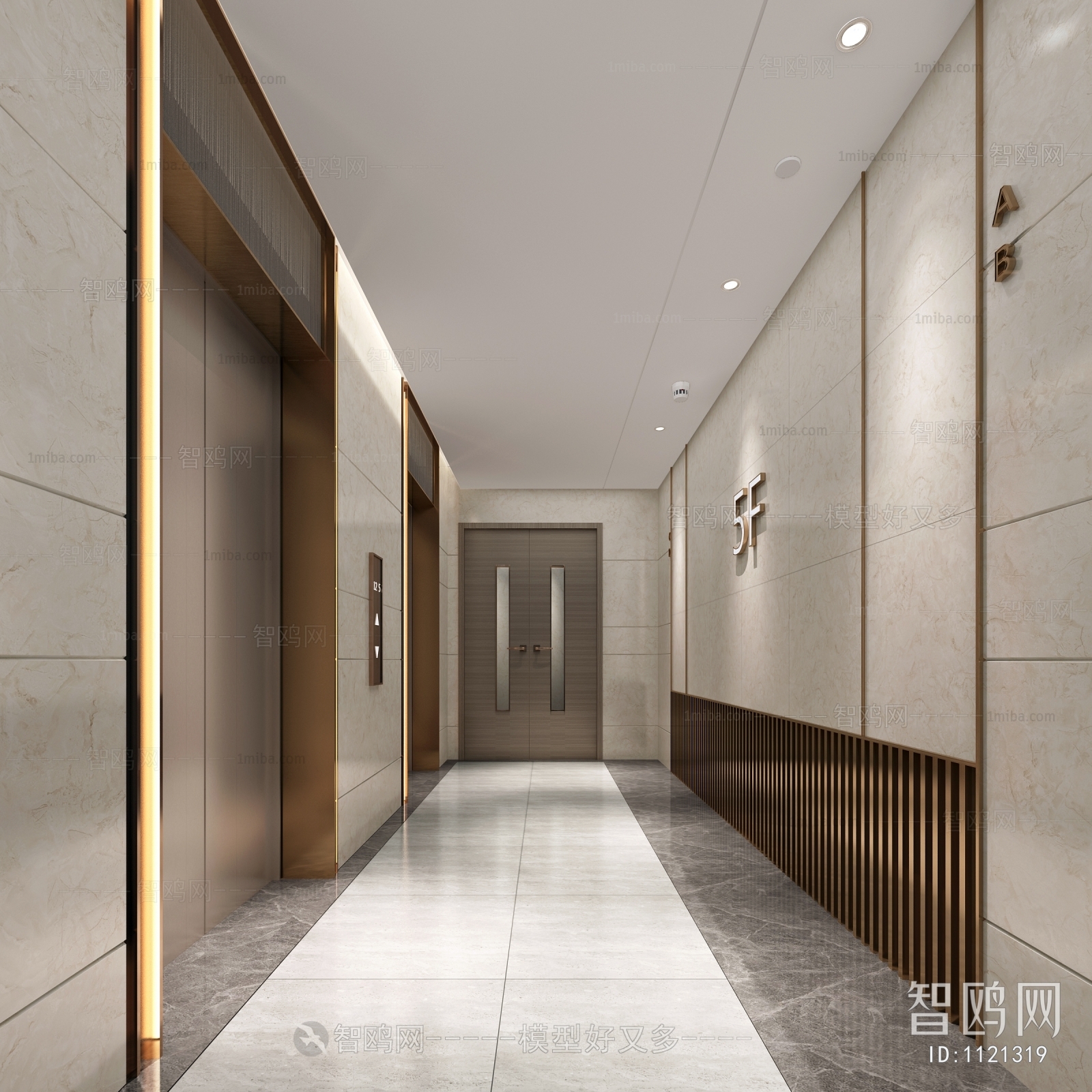 Modern Office Elevator Hall