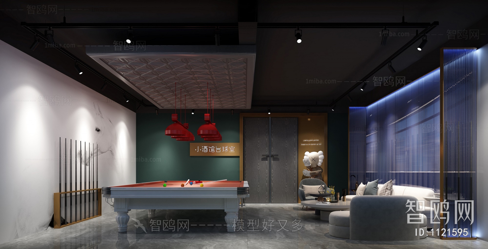 Industrial Style Billiards Room