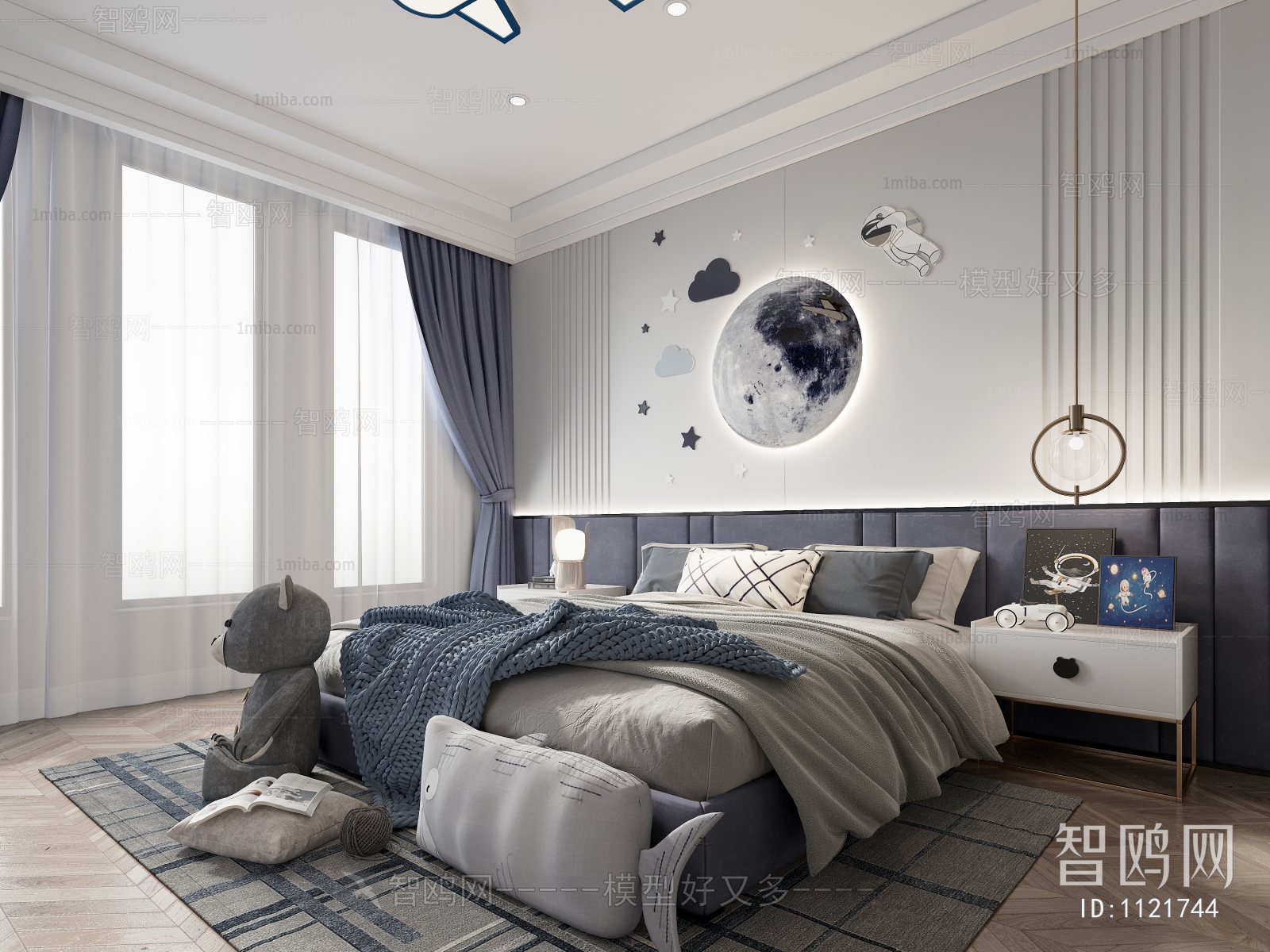 Simple European Style Boy's Room And Son's Room