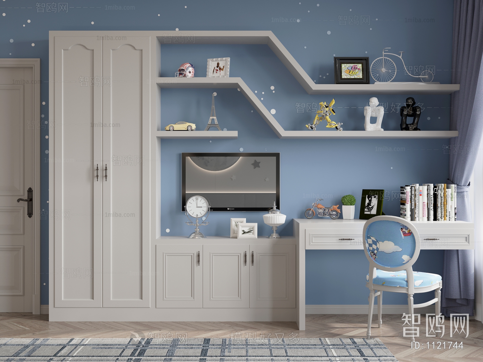 Simple European Style Boy's Room And Son's Room