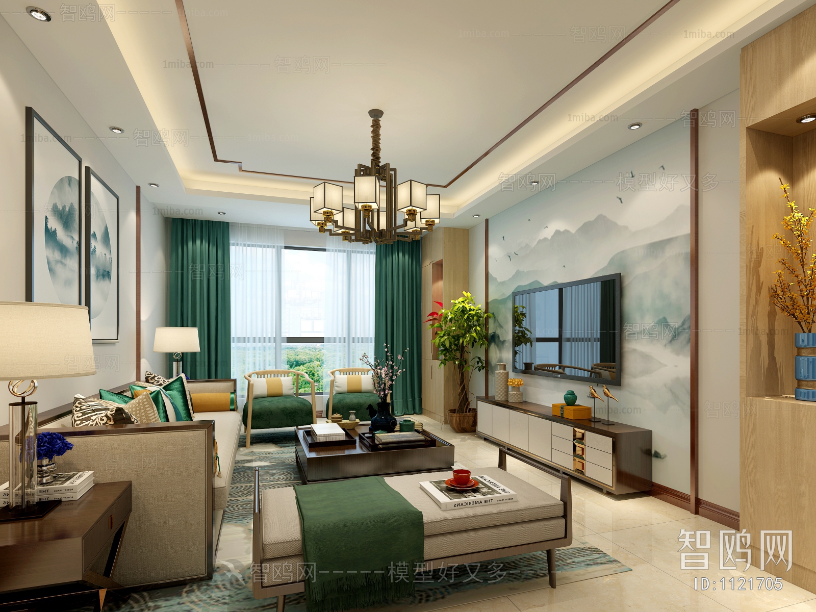 New Chinese Style A Living Room