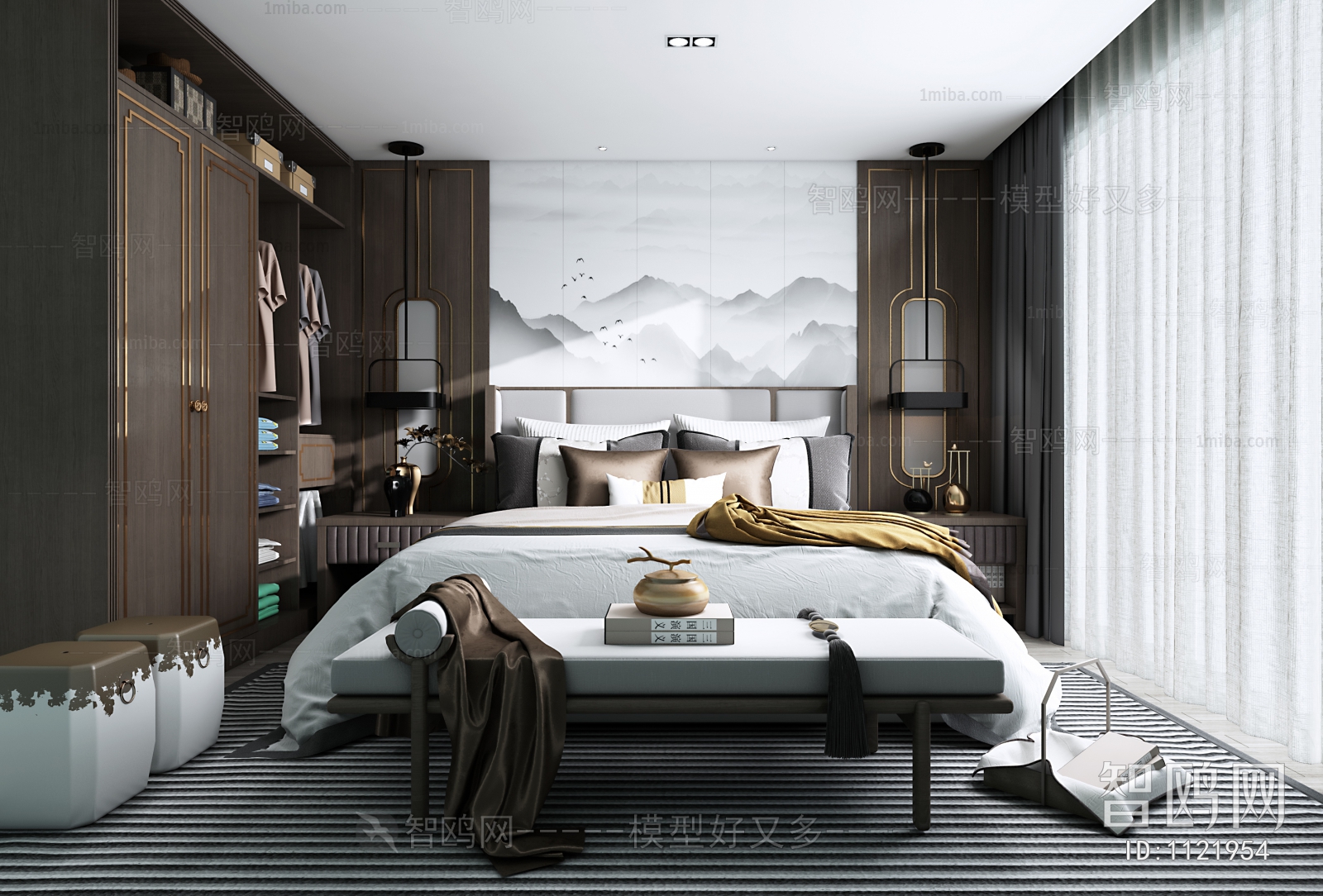 New Chinese Style Bedroom