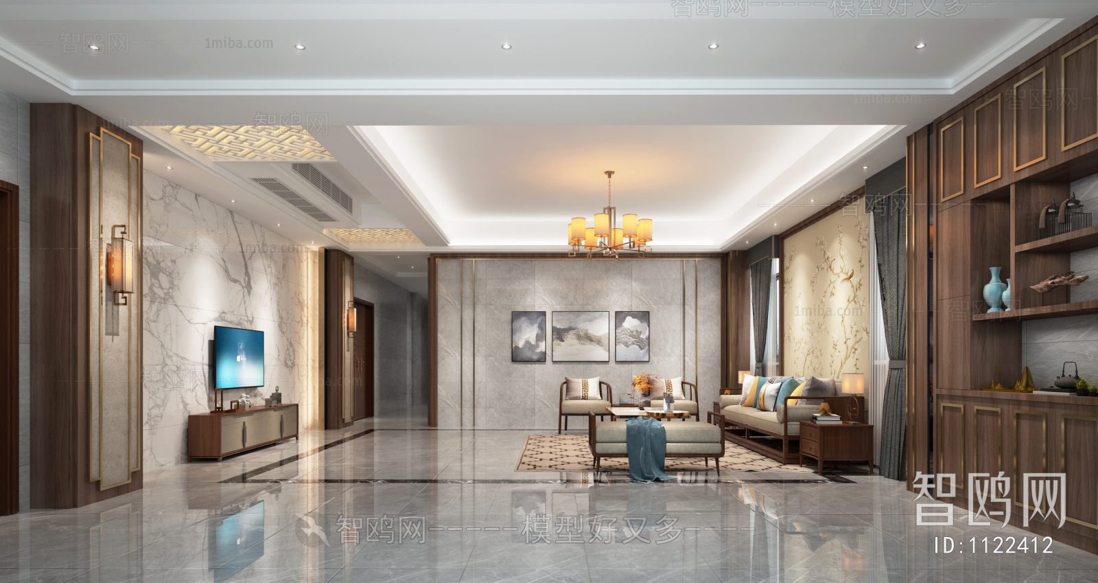 New Chinese Style A Living Room