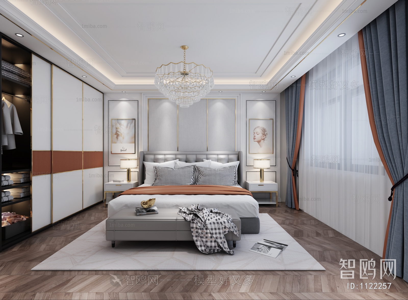 Simple European Style Bedroom