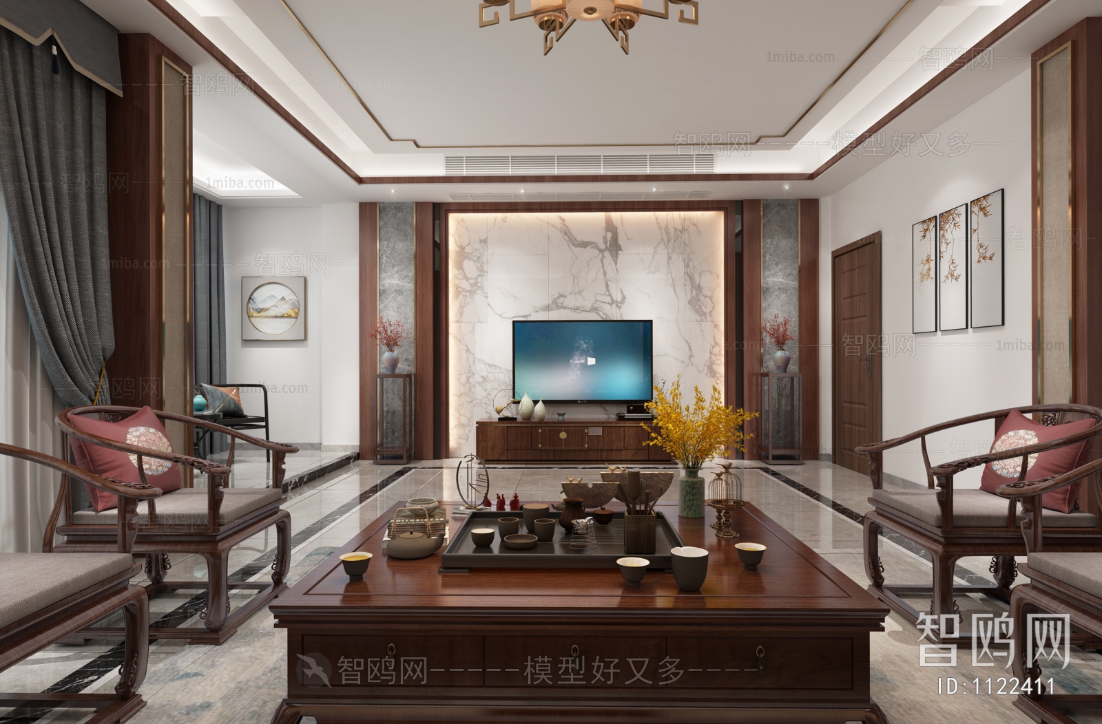 New Chinese Style A Living Room