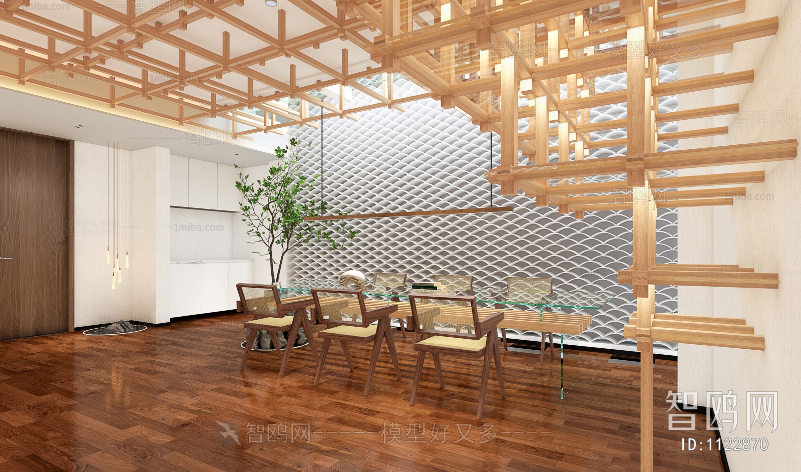 New Chinese Style Wabi-sabi Style Meeting Room