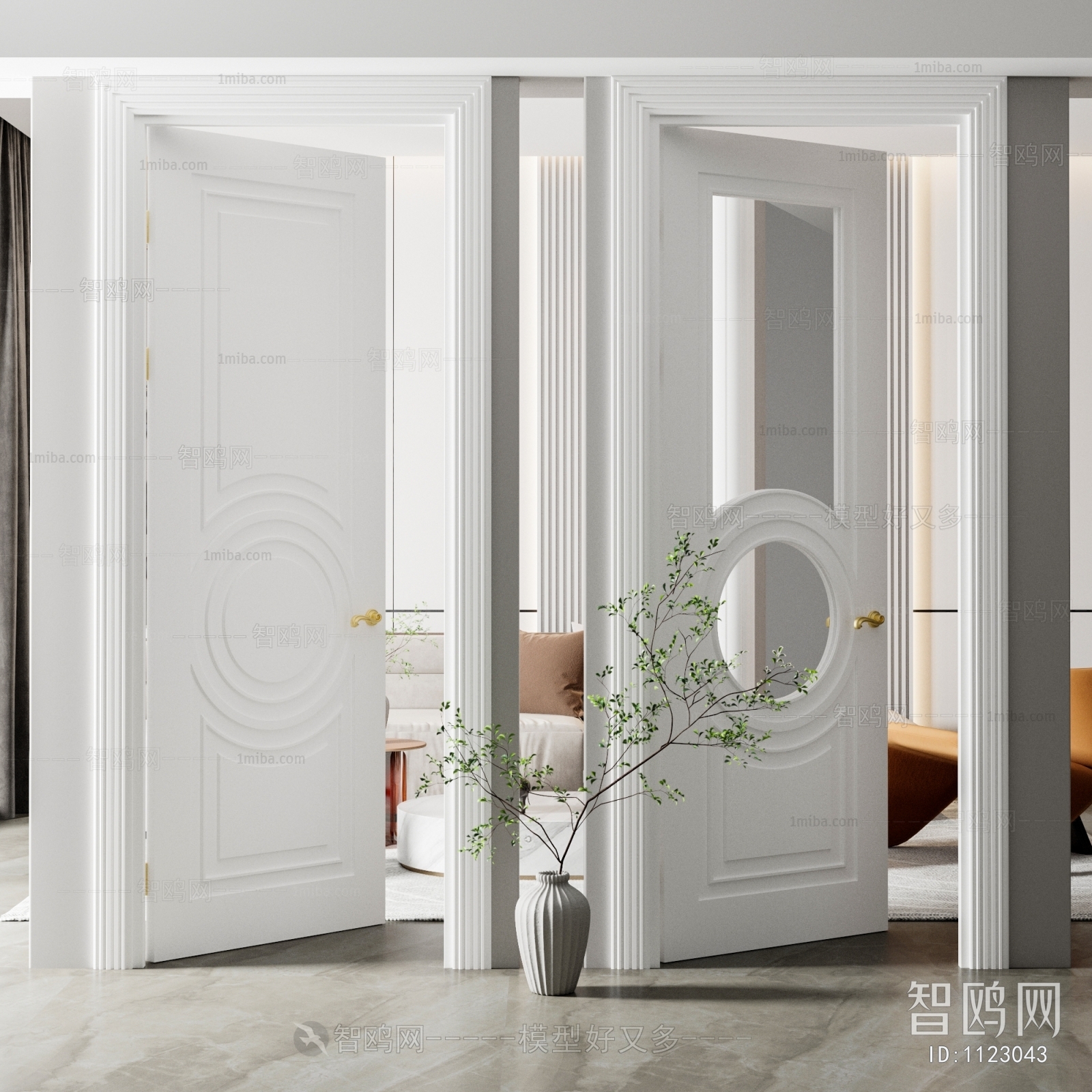 Simple European Style Single Door