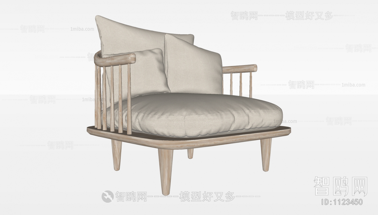 New Chinese Style Single Sofa