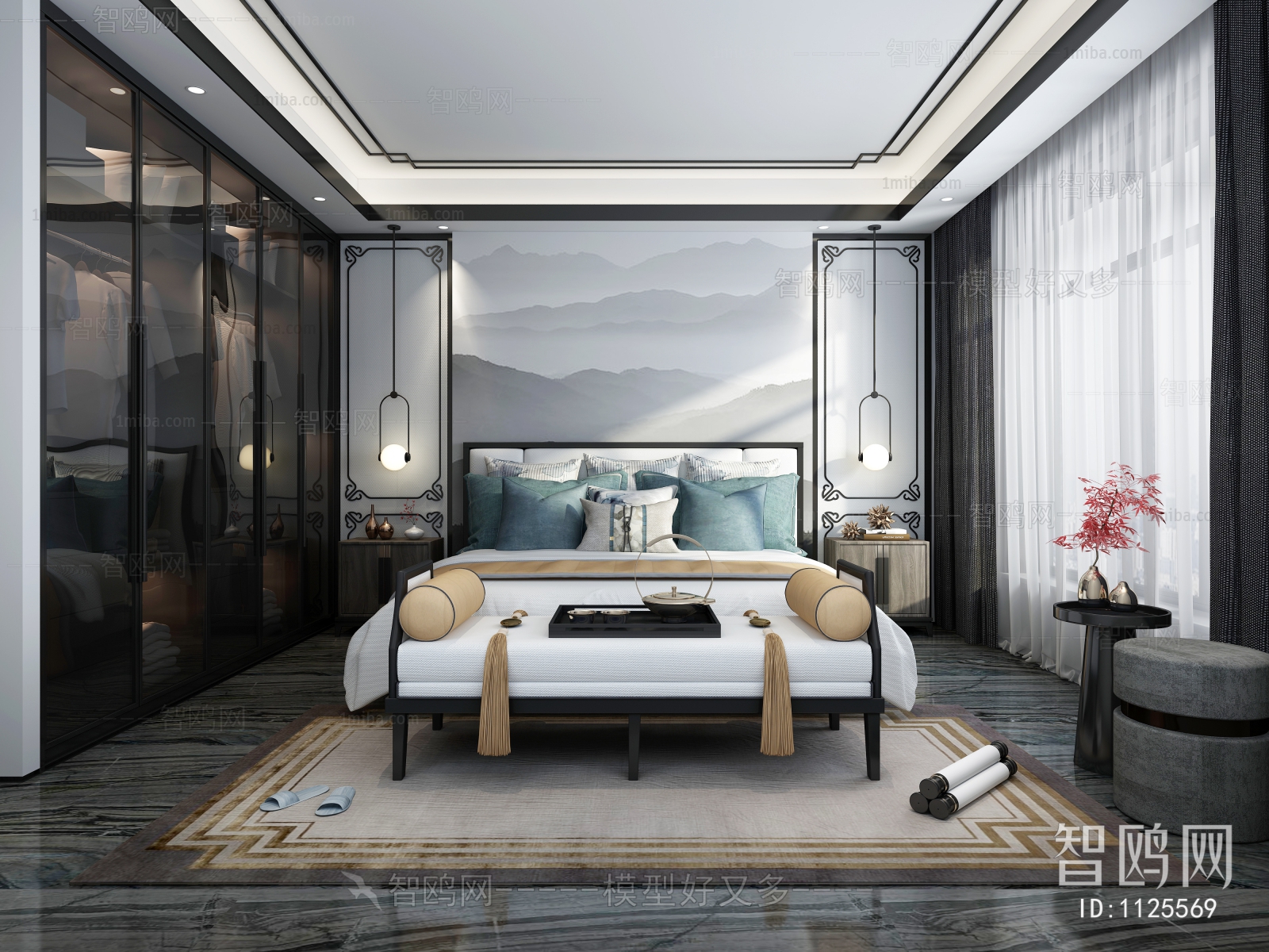 New Chinese Style Bedroom