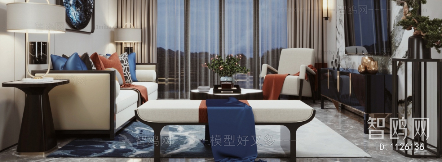 New Chinese Style Sofa Combination