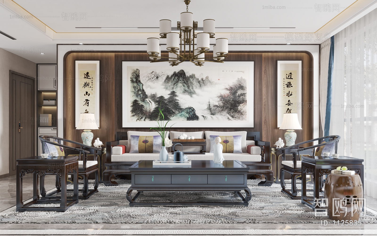 New Chinese Style A Living Room