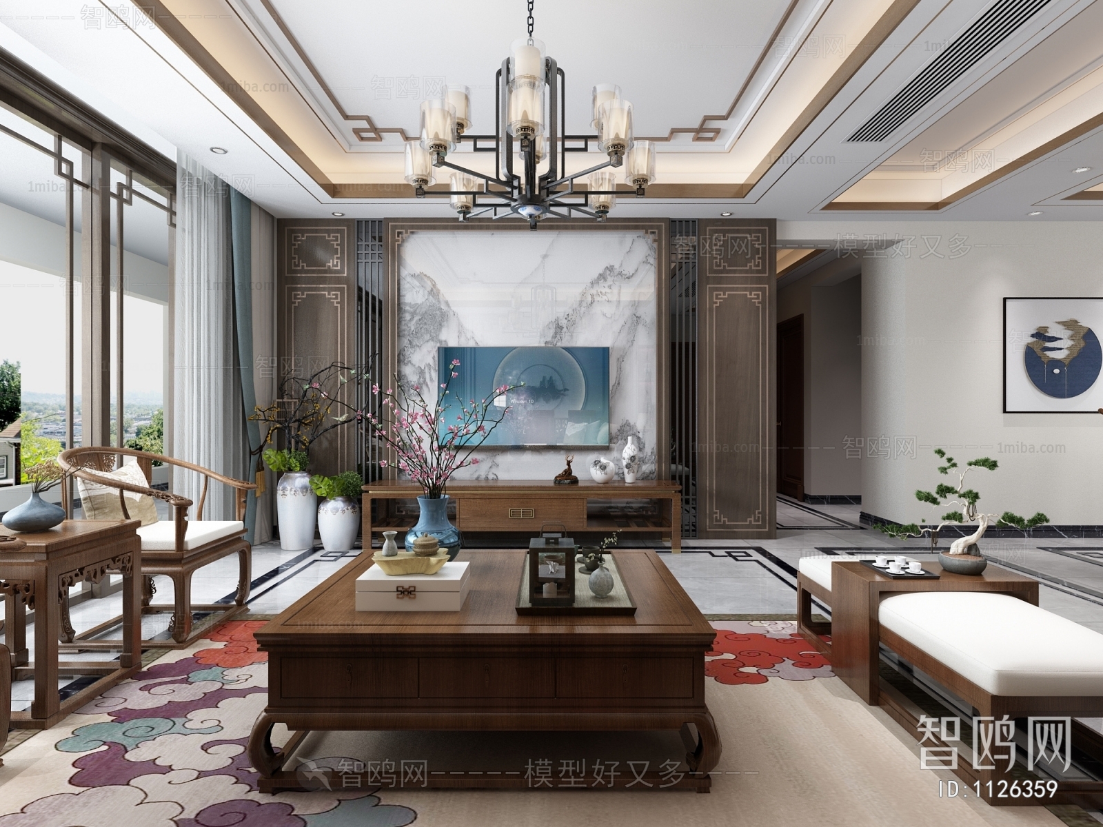 New Chinese Style A Living Room