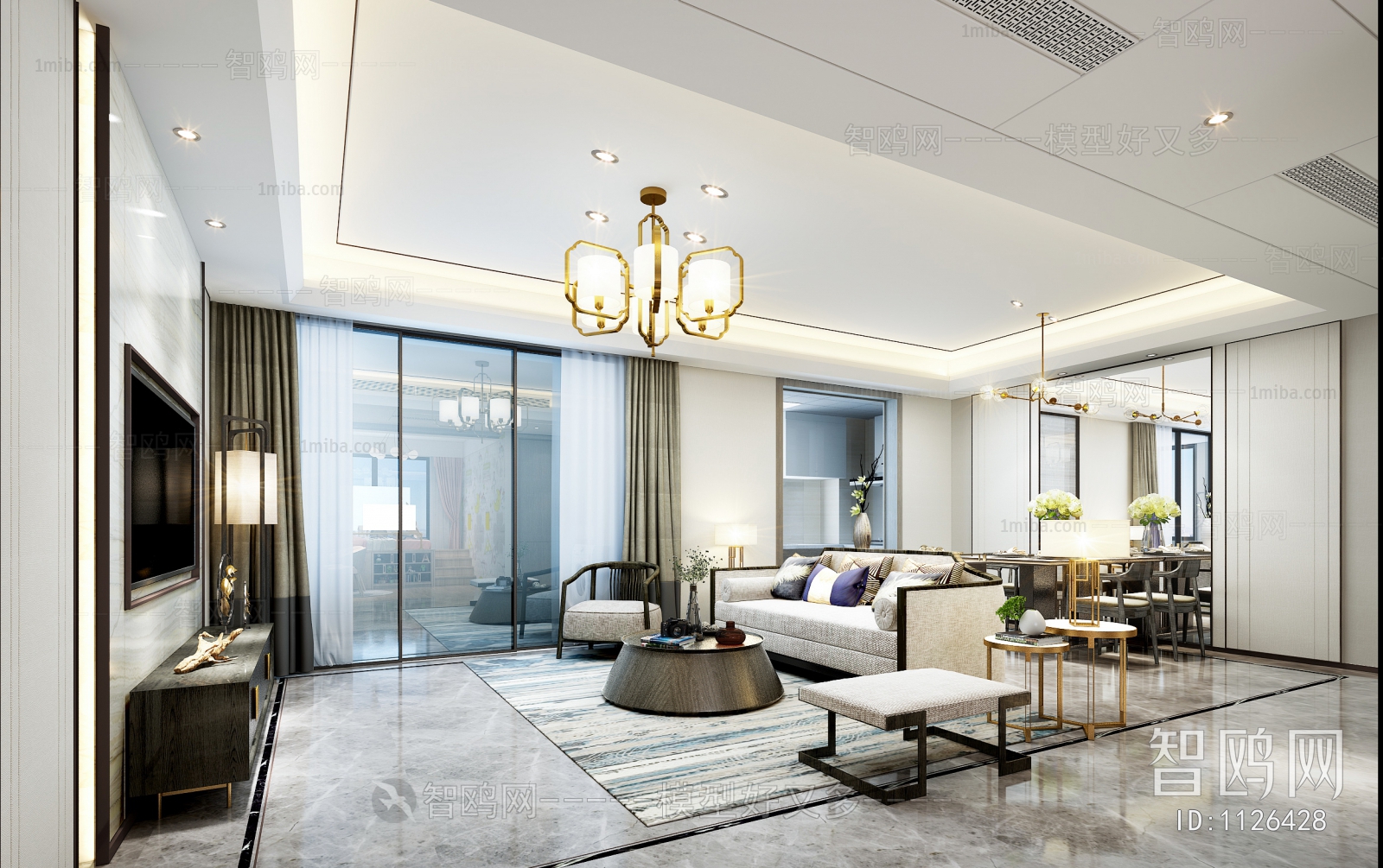 New Chinese Style A Living Room