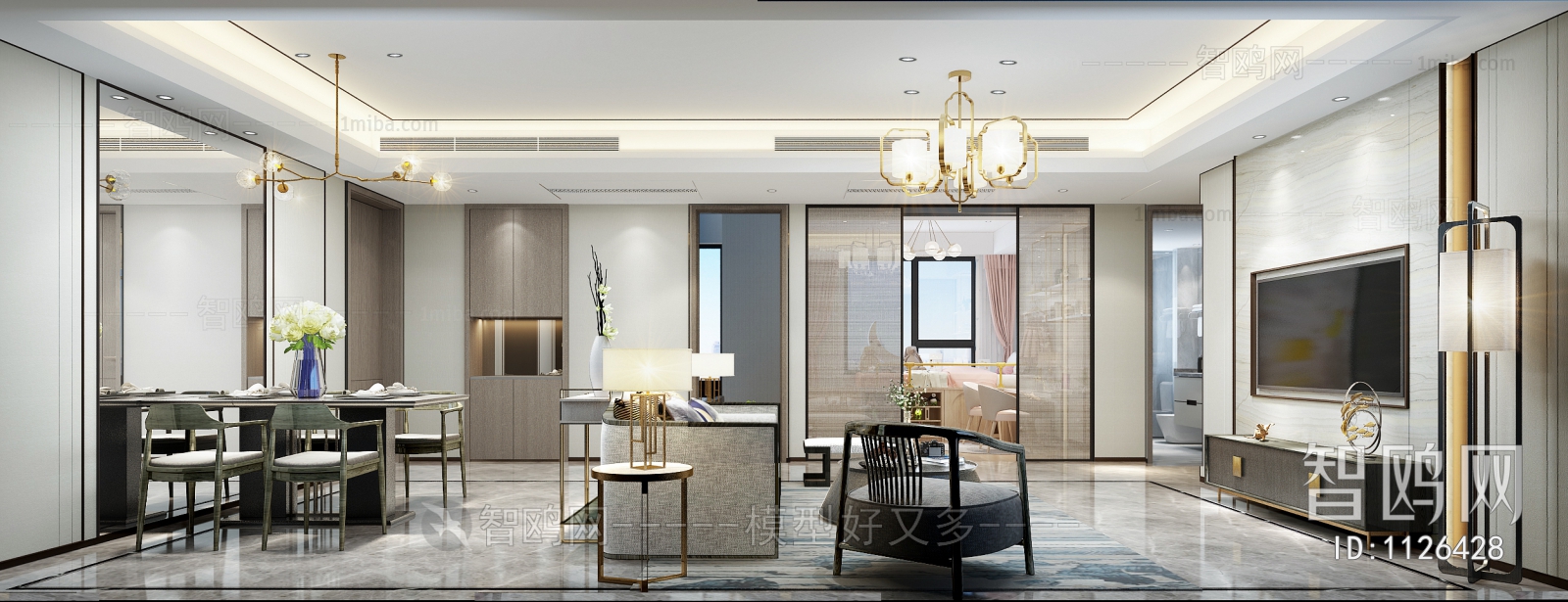 New Chinese Style A Living Room