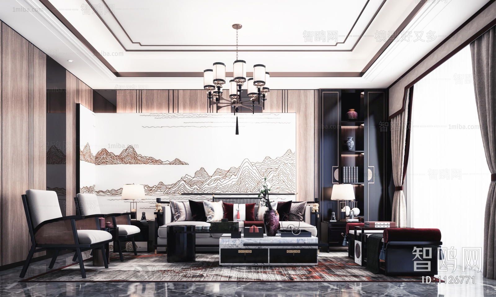 New Chinese Style A Living Room