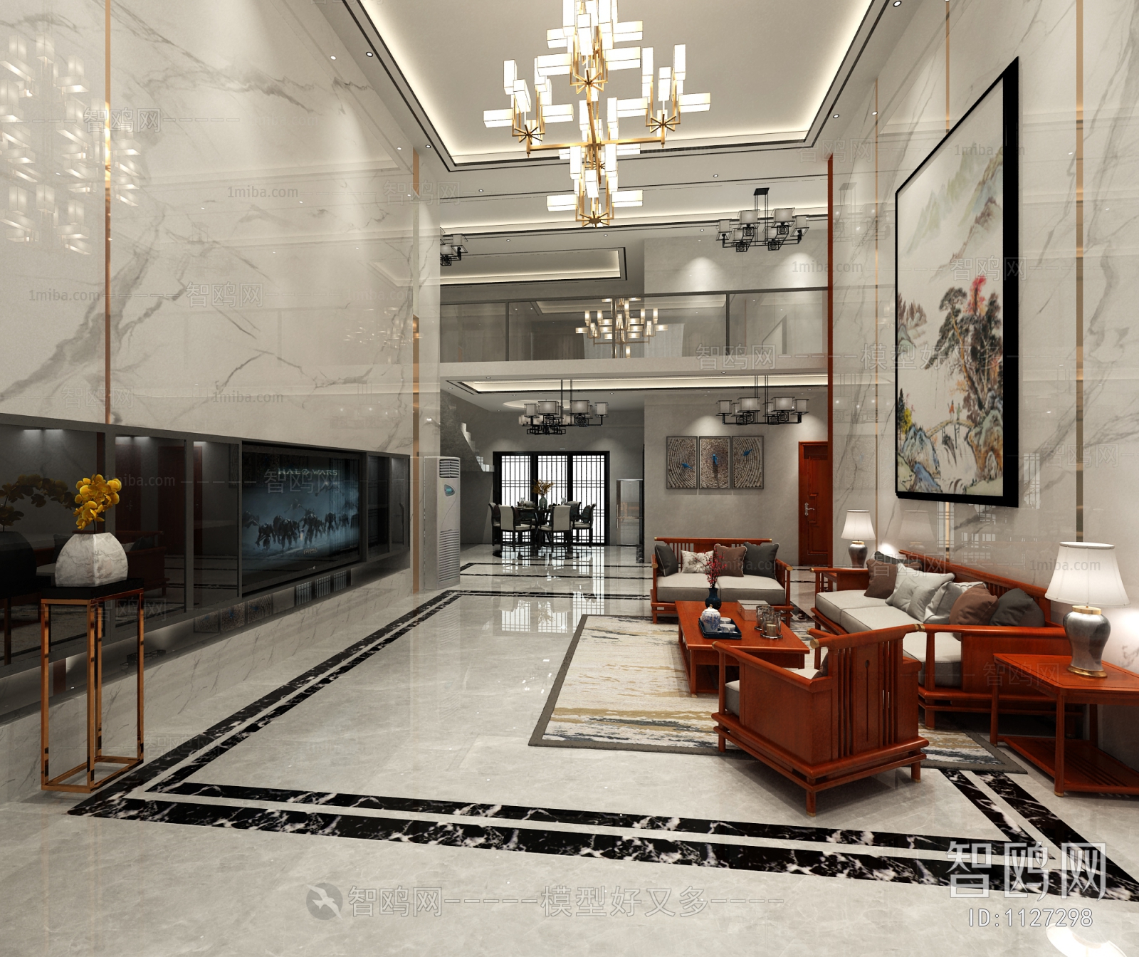 New Chinese Style A Living Room