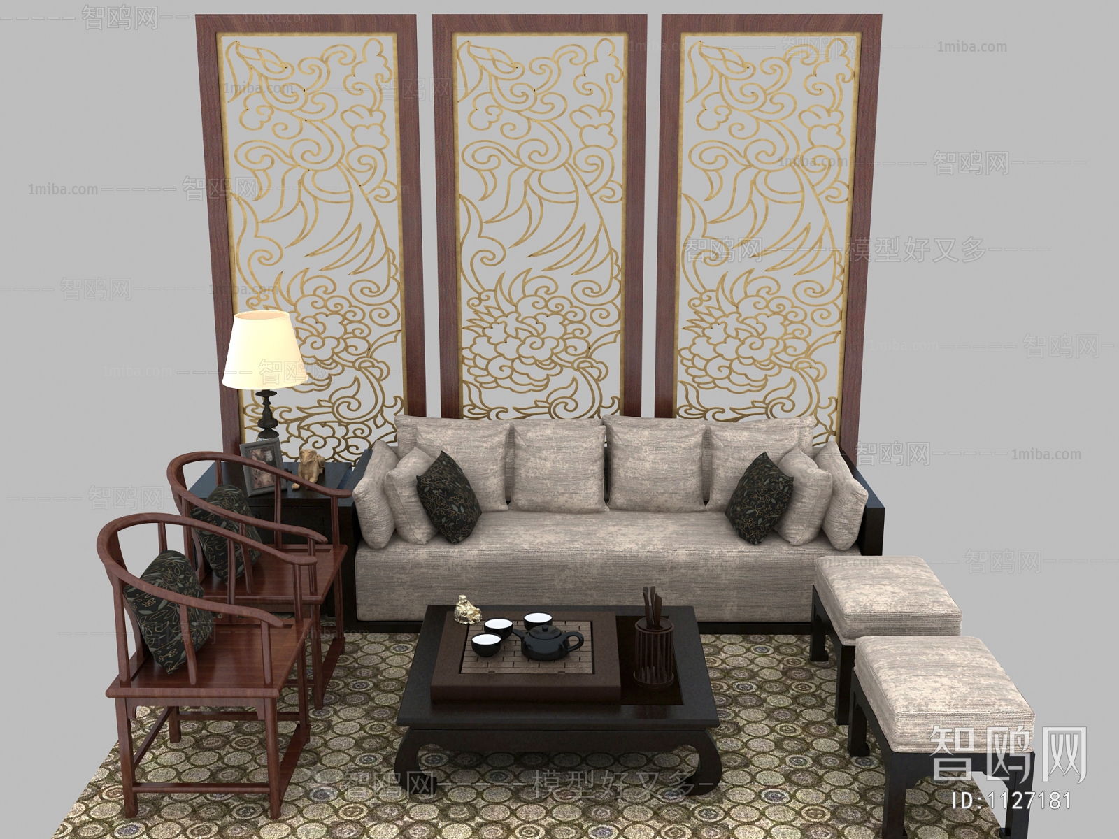 New Chinese Style Sofa Combination