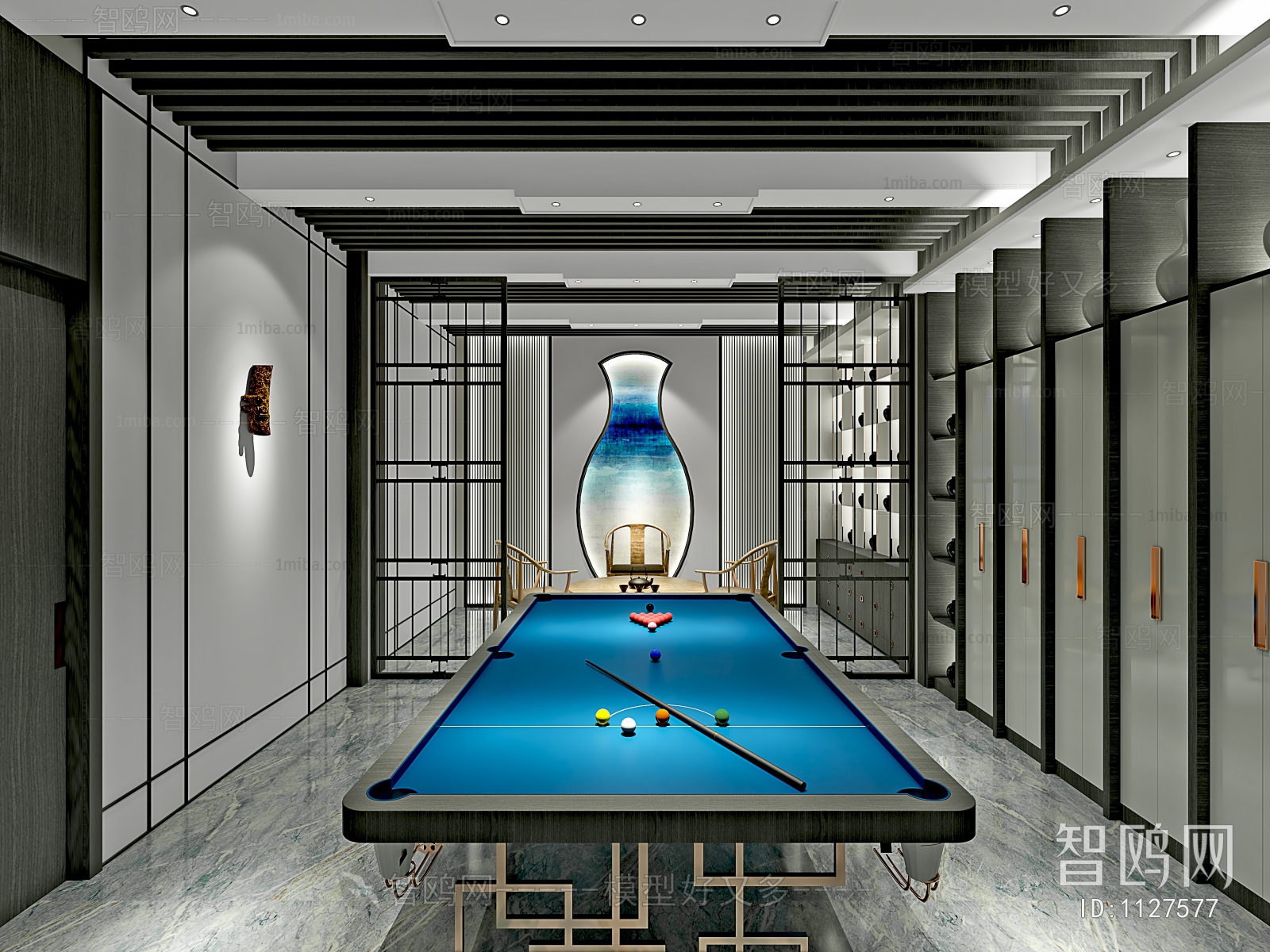 New Chinese Style Billiards Room