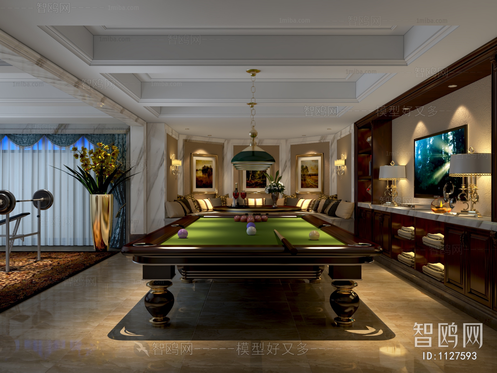 European Style Billiards Room