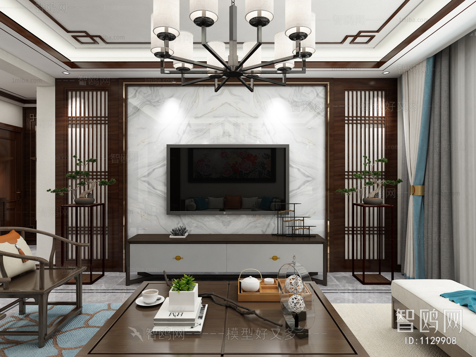 New Chinese Style A Living Room