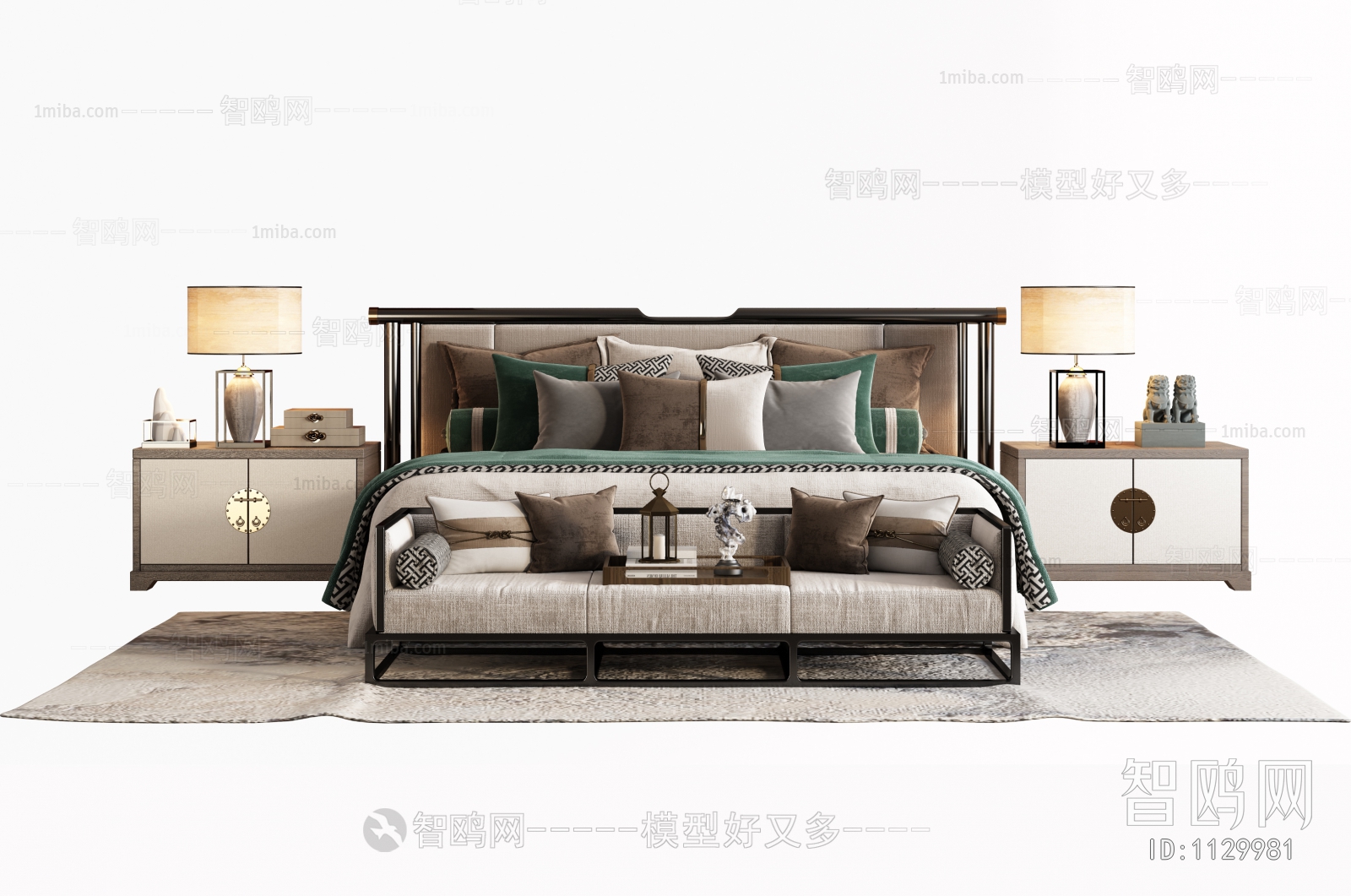 New Chinese Style Double Bed