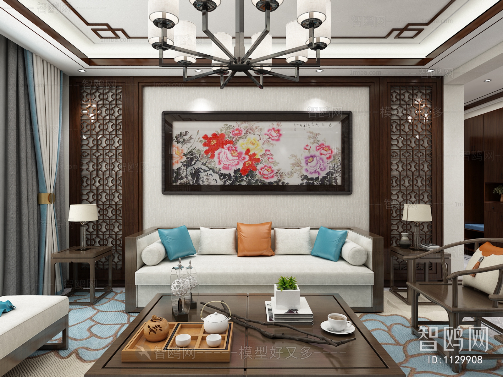 New Chinese Style A Living Room