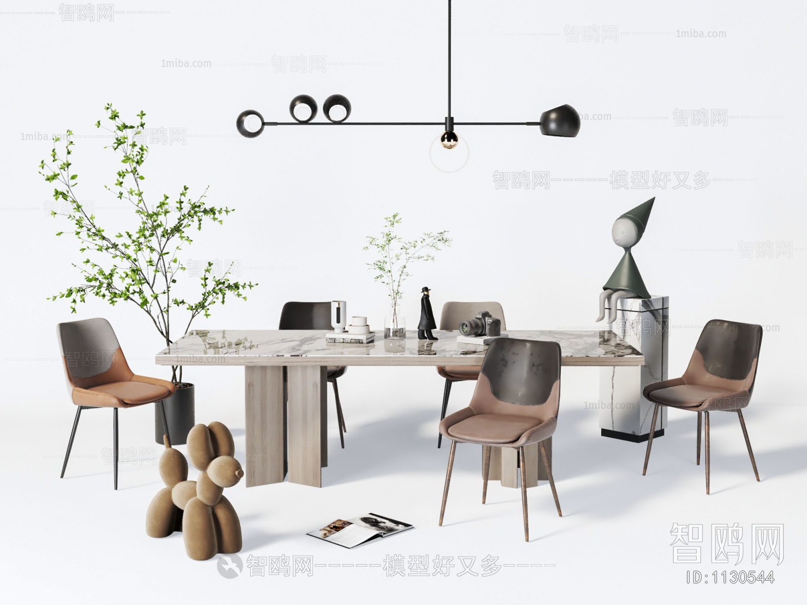 Wabi-sabi Style Dining Table And Chairs