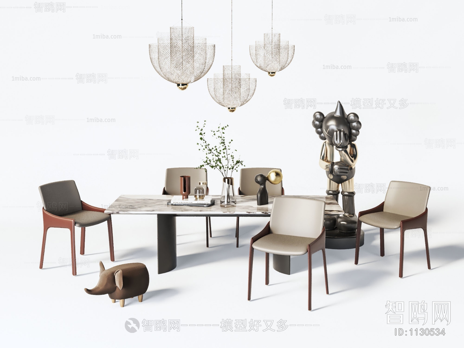 Wabi-sabi Style Dining Table And Chairs