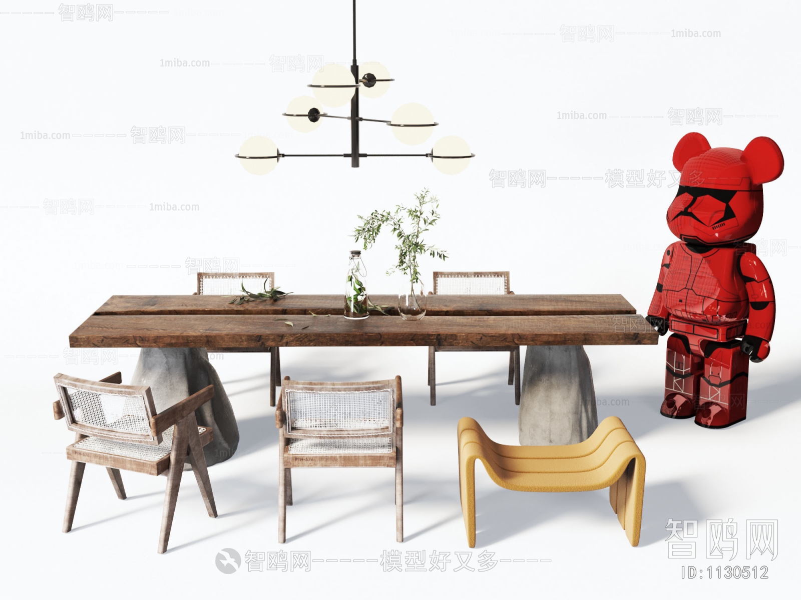 Wabi-sabi Style Dining Table And Chairs