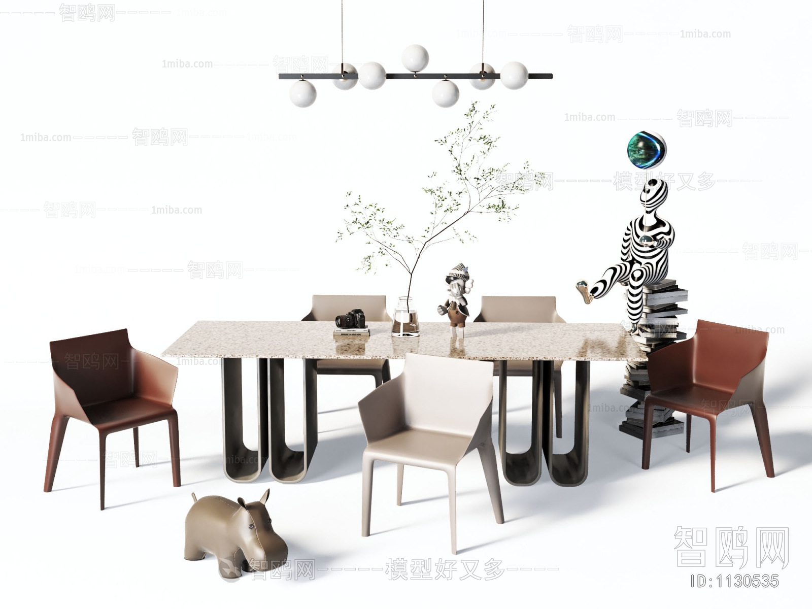 Wabi-sabi Style Dining Table And Chairs