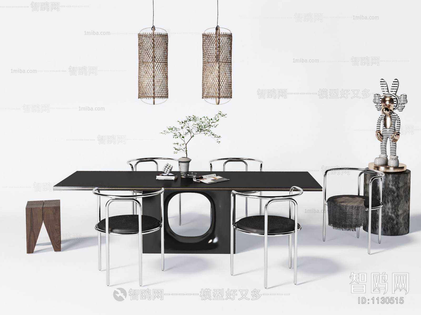 Wabi-sabi Style Dining Table And Chairs