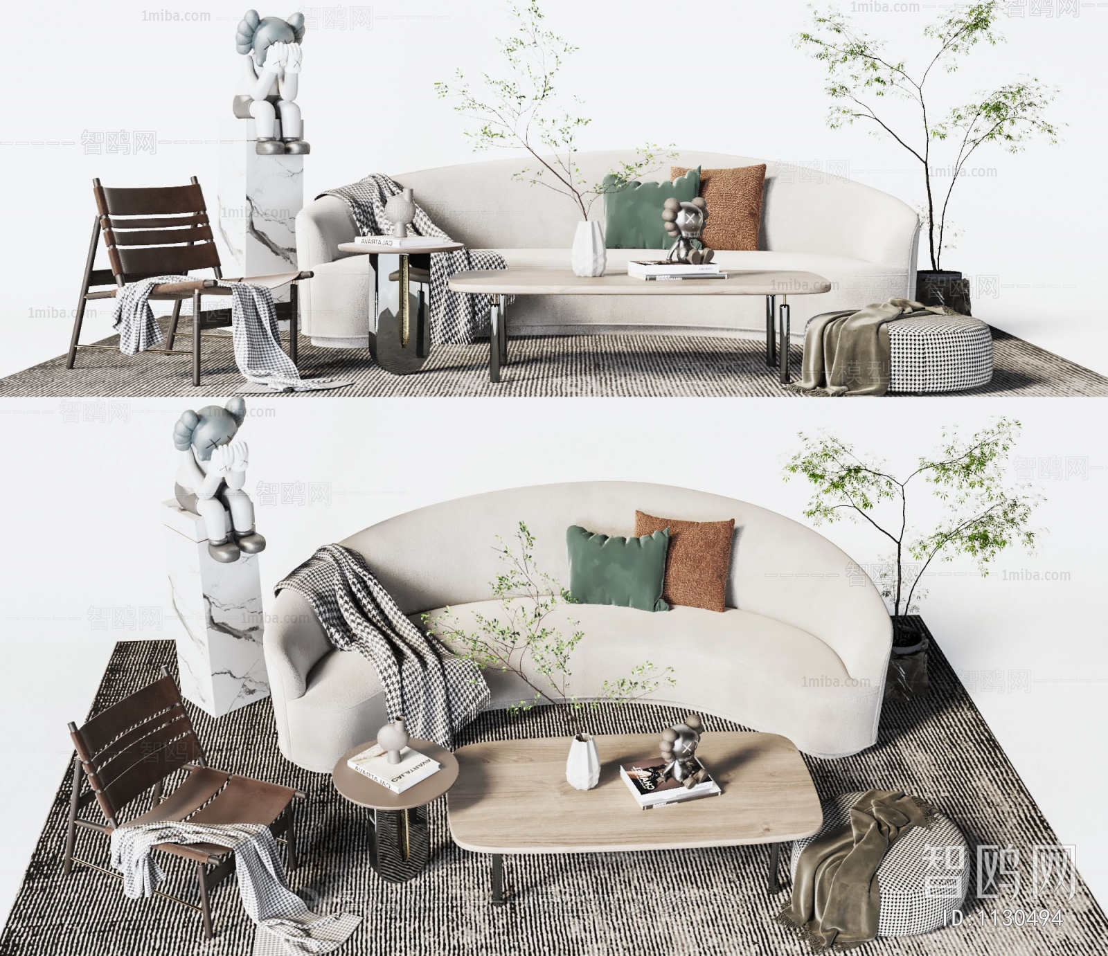 Modern Wabi-sabi Style Sofa Combination