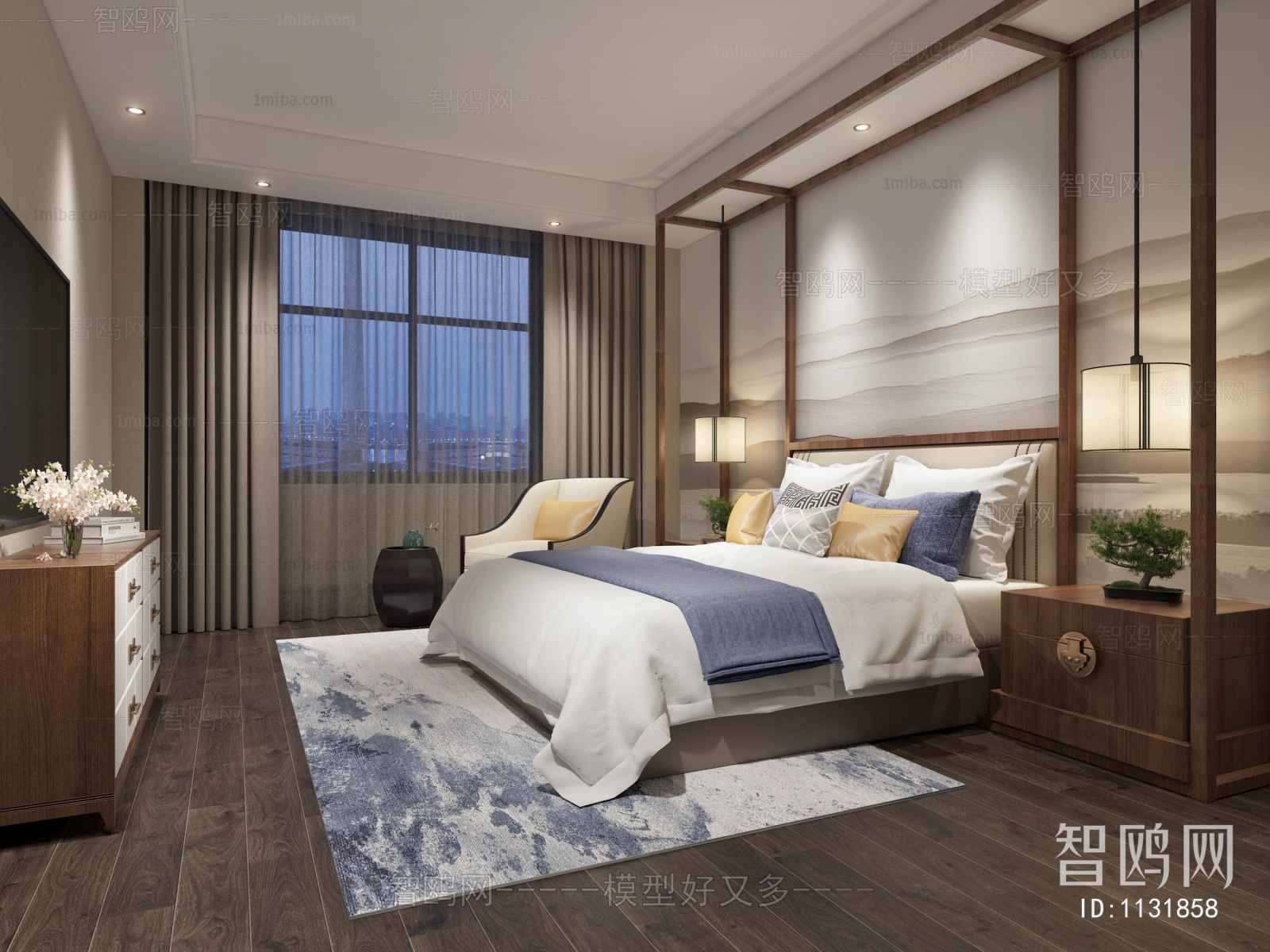 New Chinese Style Bedroom