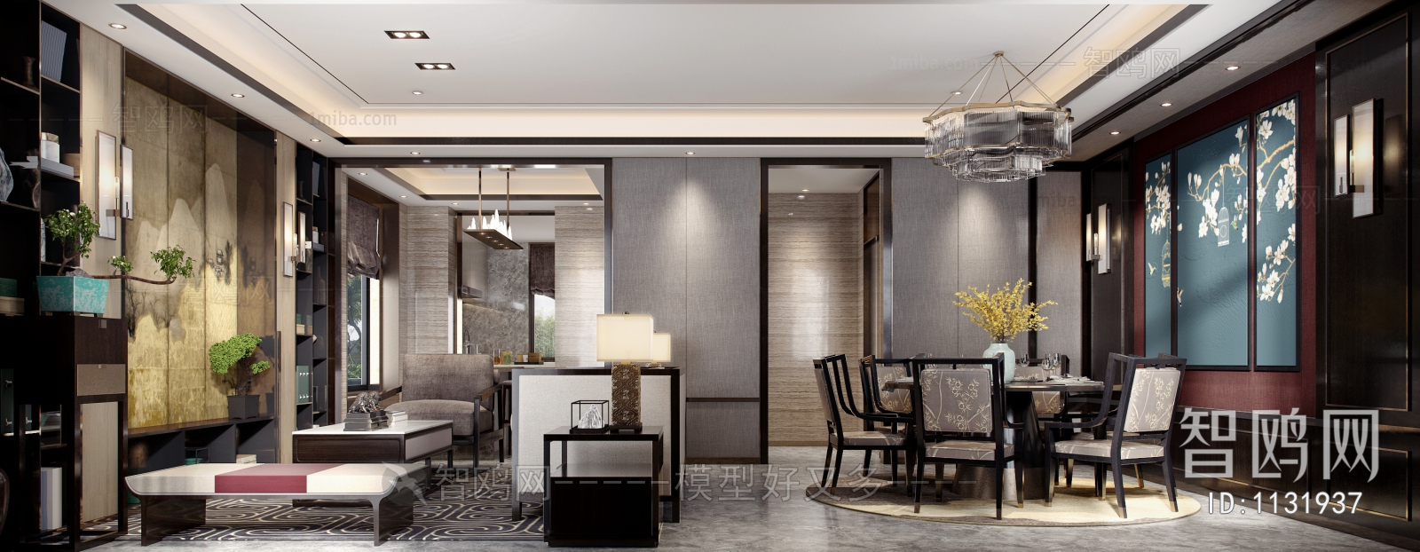 New Chinese Style A Living Room