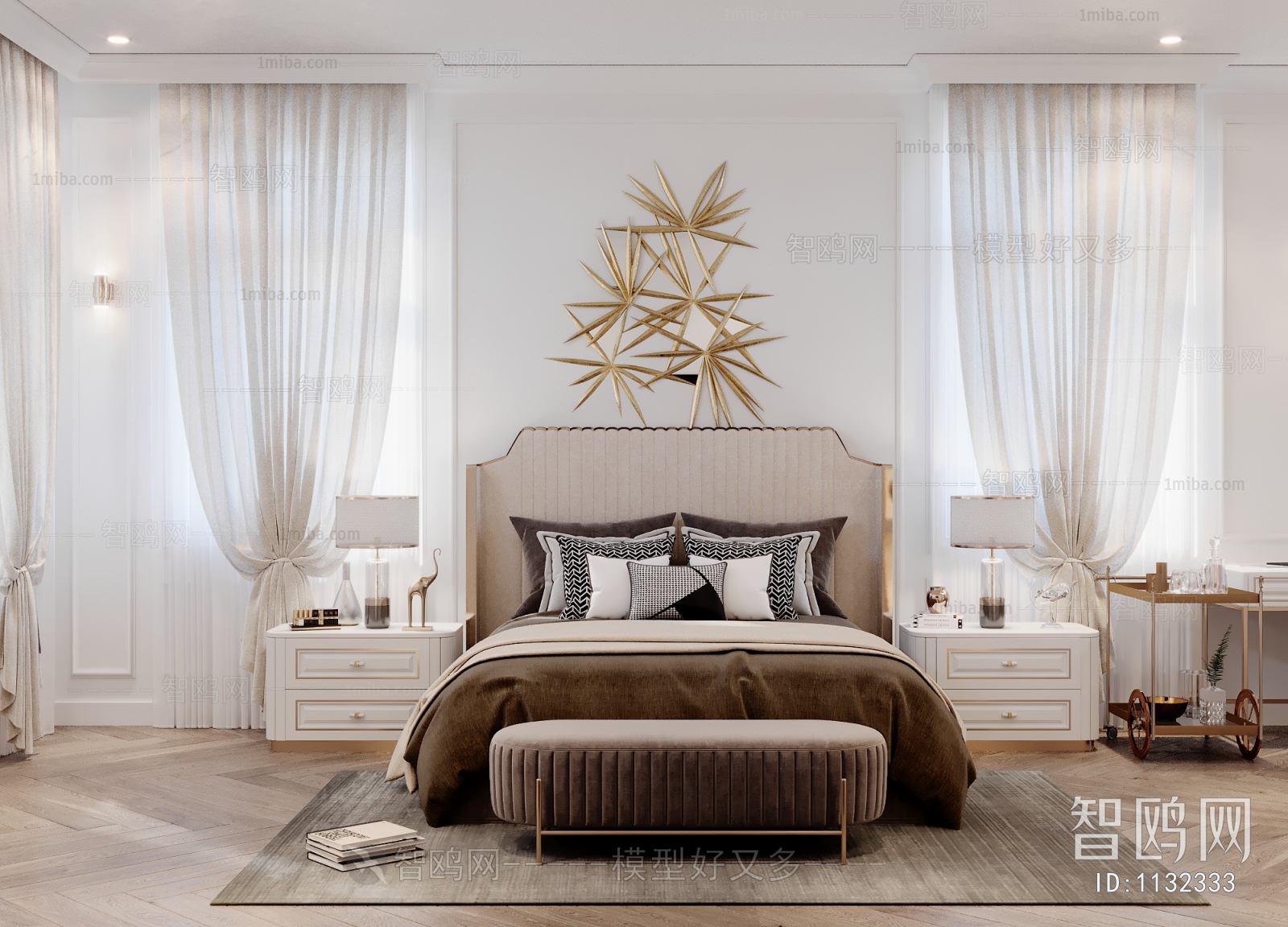 Simple European Style Bedroom