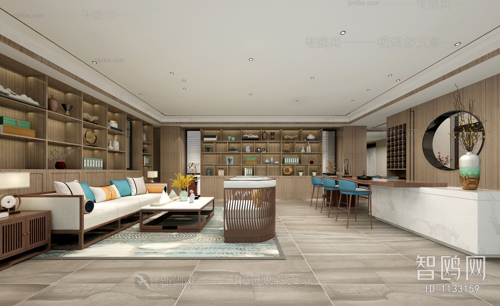 New Chinese Style A Living Room