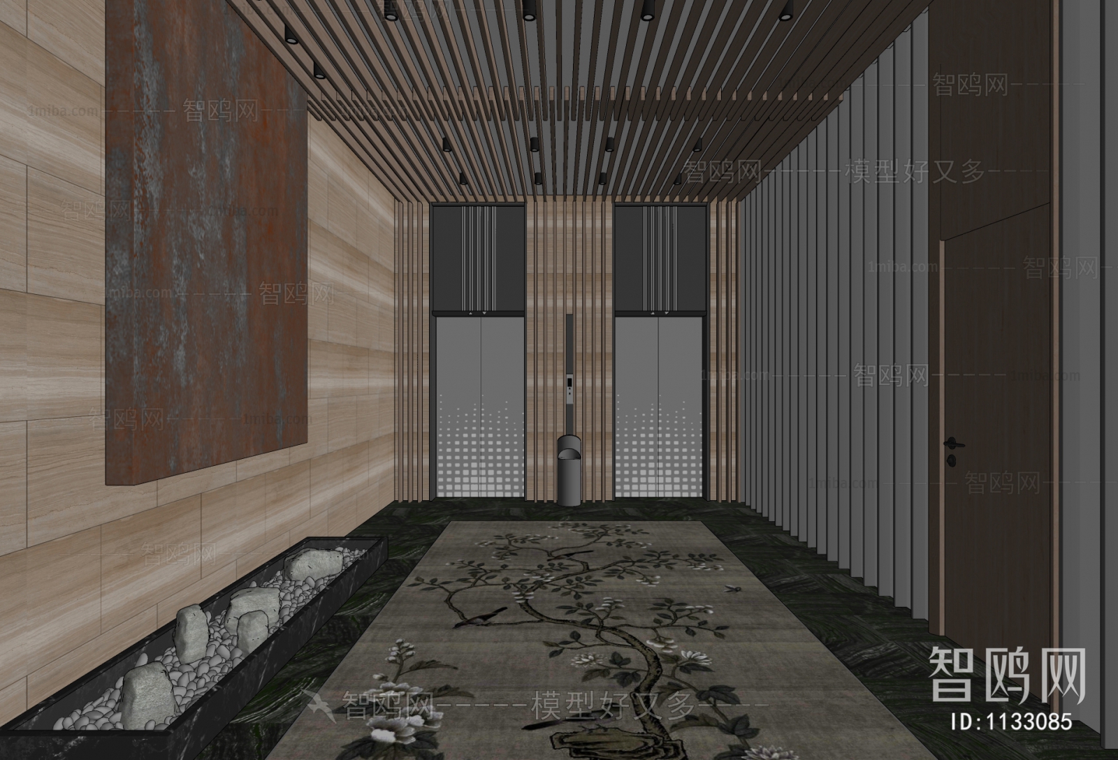 New Chinese Style Corridor Elevator Hall