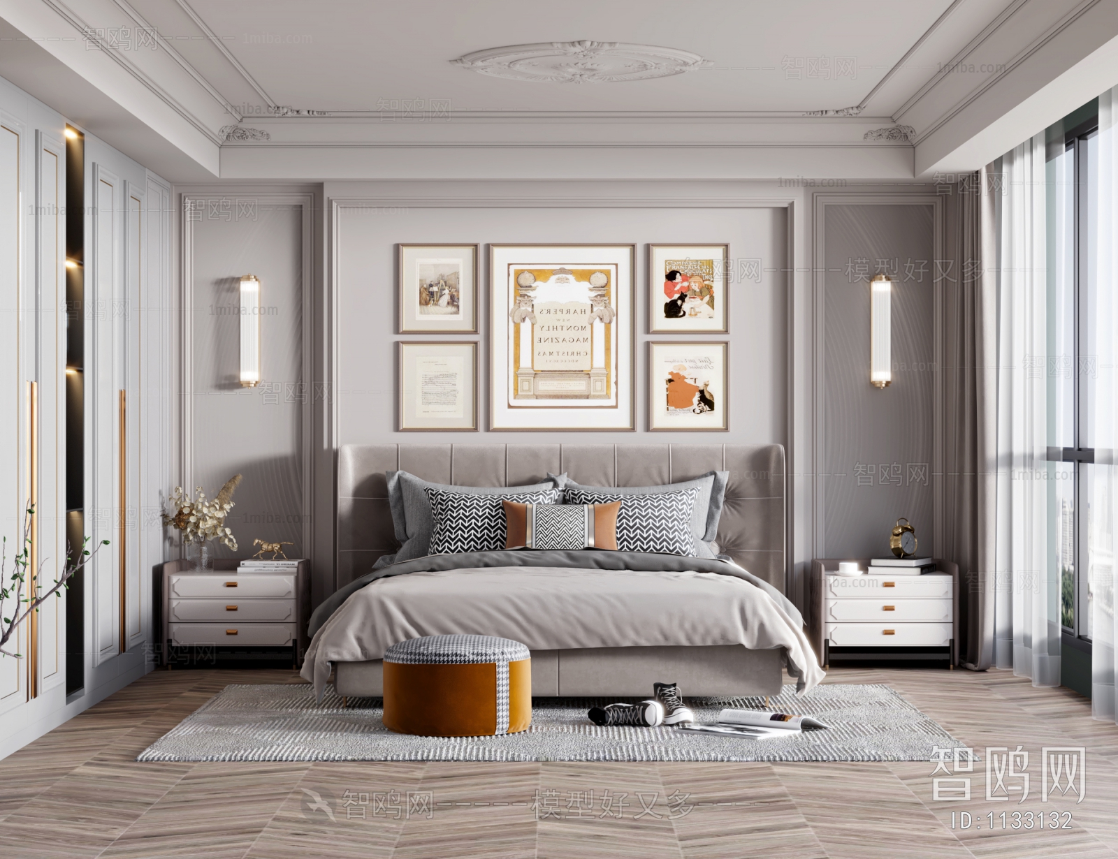 Simple European Style Bedroom