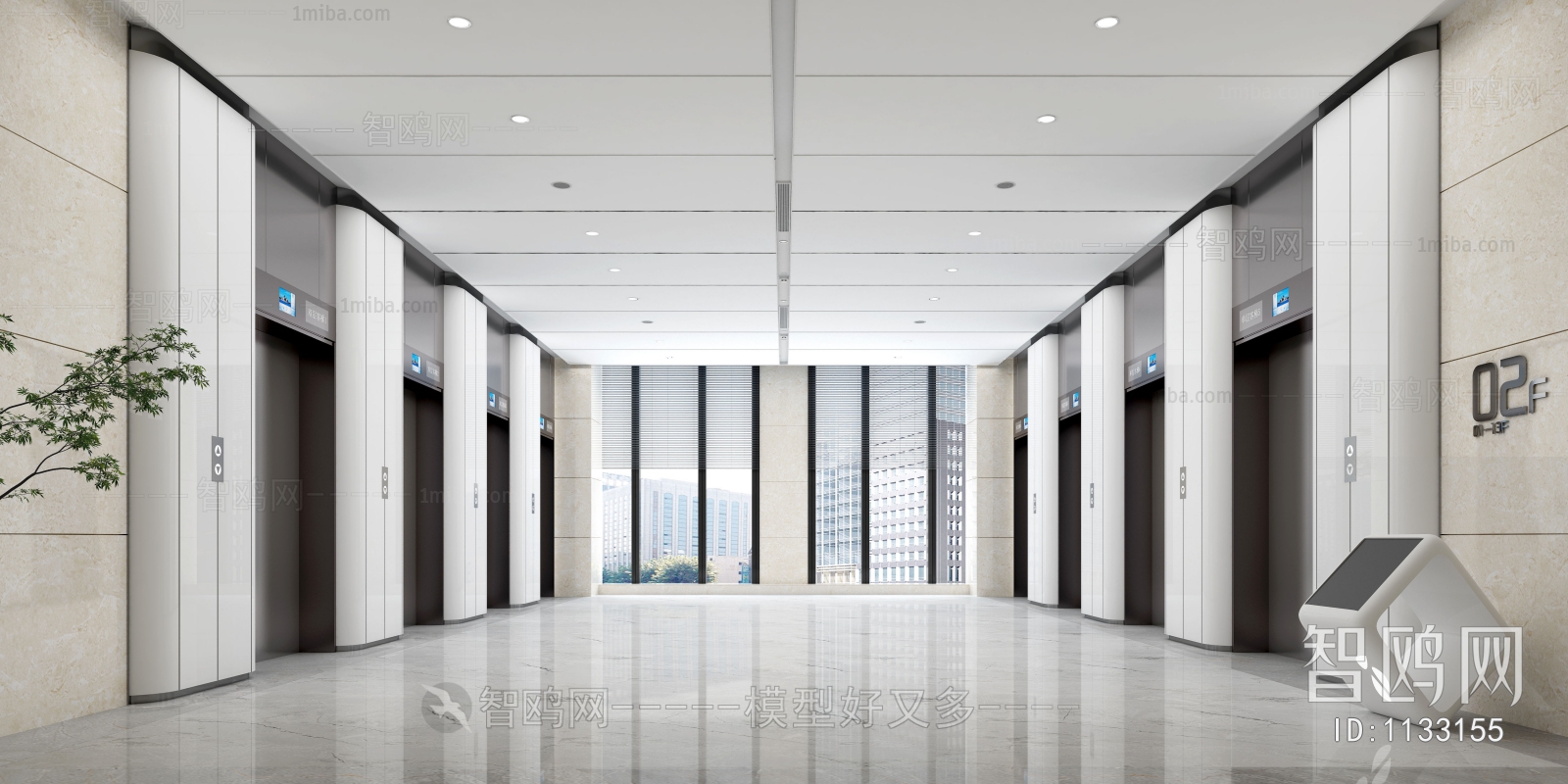 Modern Office Elevator Hall