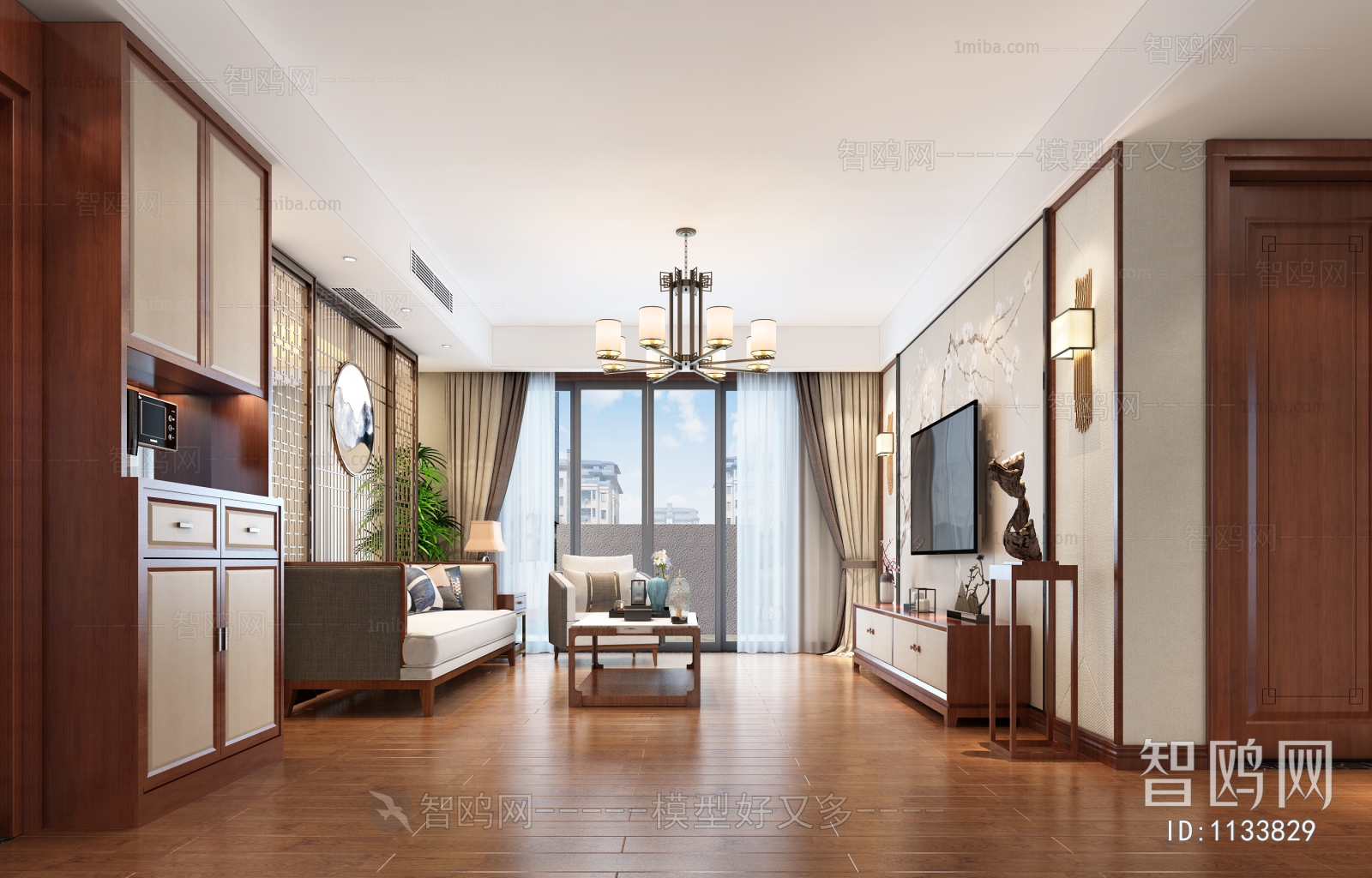 New Chinese Style A Living Room