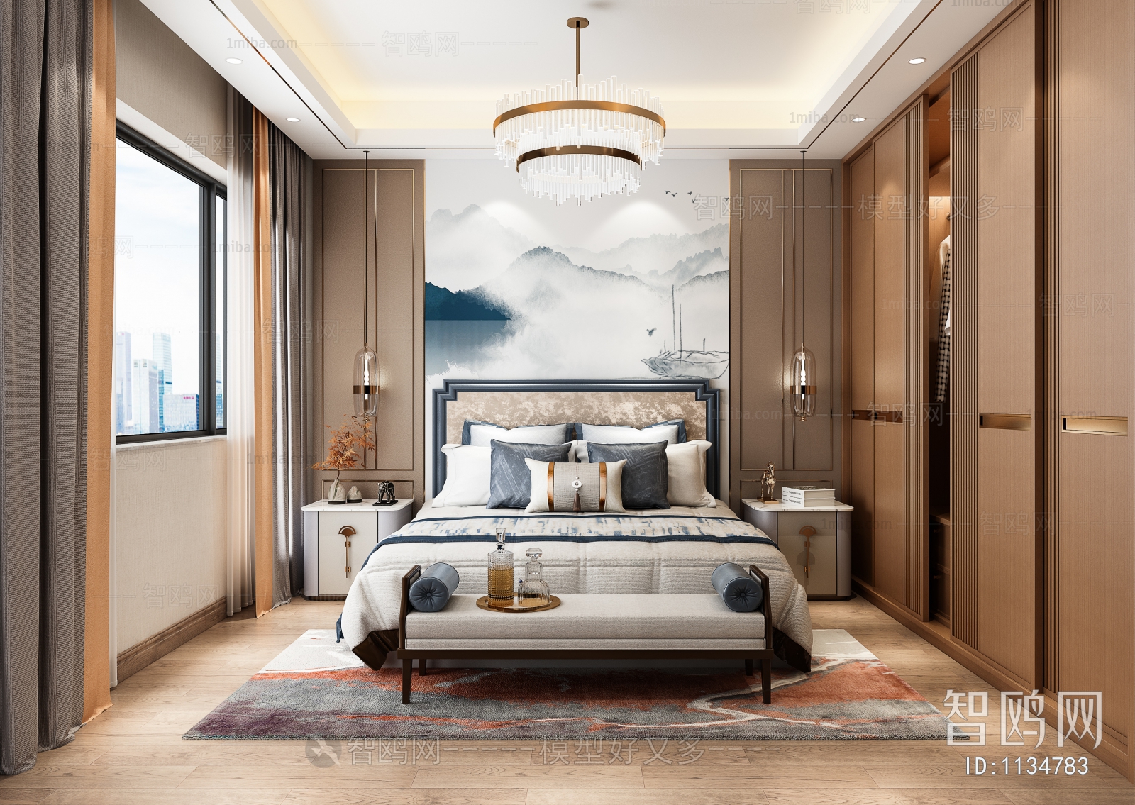 New Chinese Style Bedroom