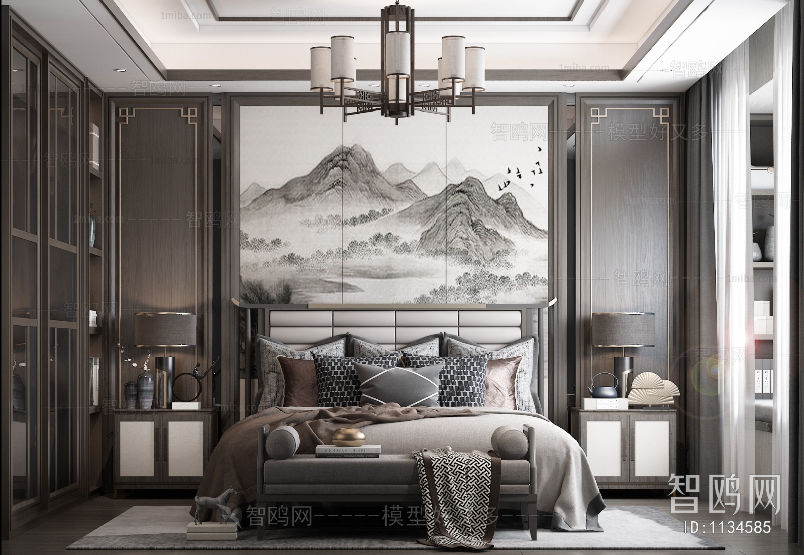 New Chinese Style Bedroom