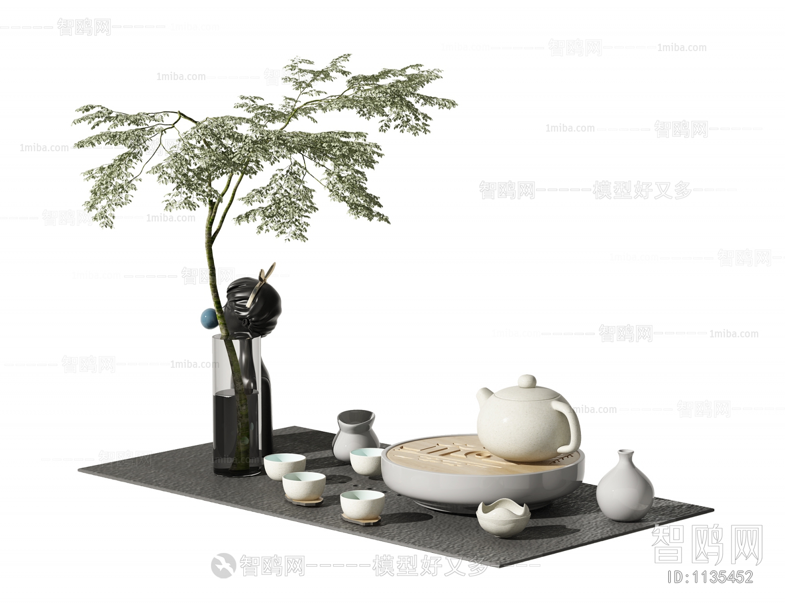 新中式茶具花瓶