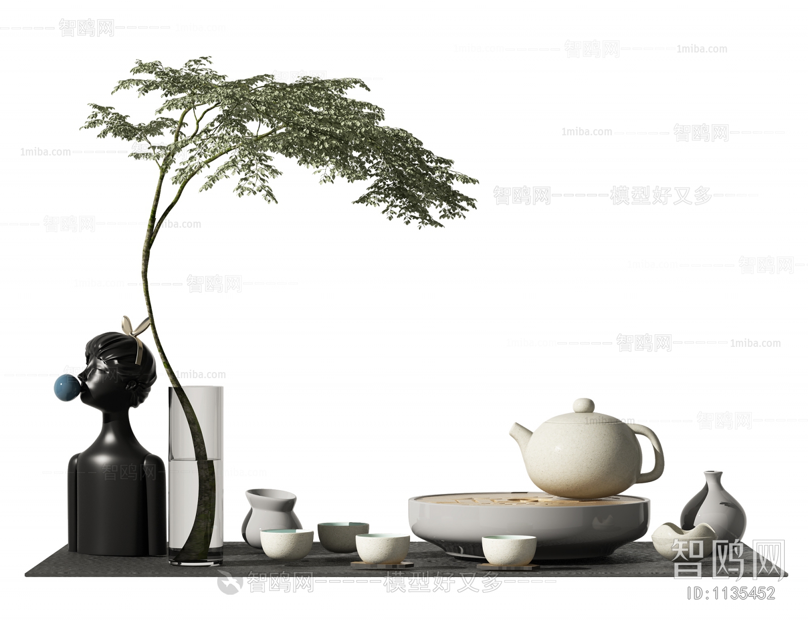 新中式茶具花瓶