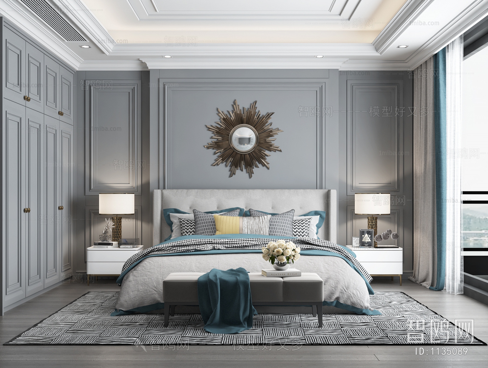 Simple European Style Bedroom