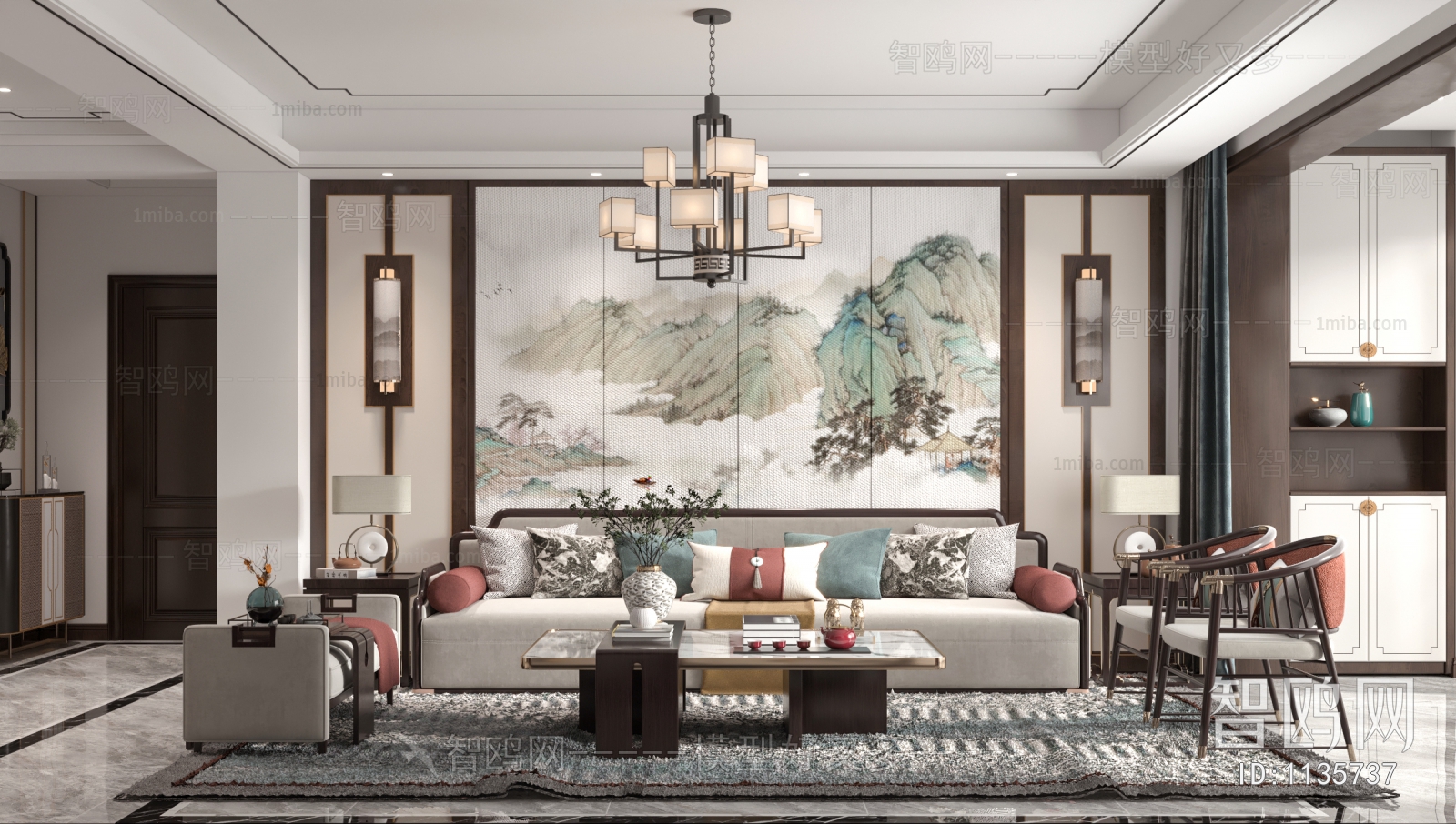 New Chinese Style A Living Room