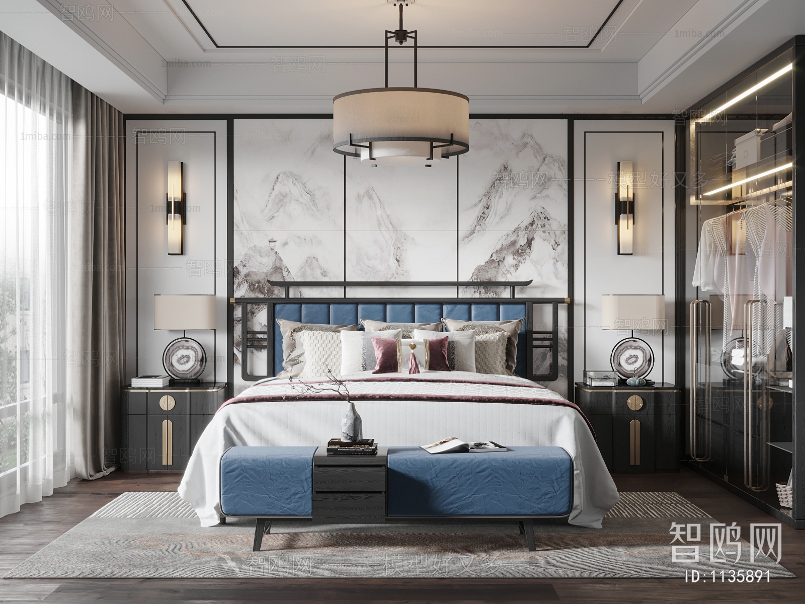 New Chinese Style Bedroom